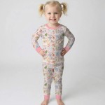 Whimsical Cat Parade Two-Piece Long Sleeve Pajama Set