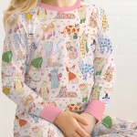 Whimsical Cat Parade Two-Piece Long Sleeve Pajama Set
