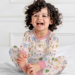 Whimsical Cat Parade Two-Piece Long Sleeve Pajama Set