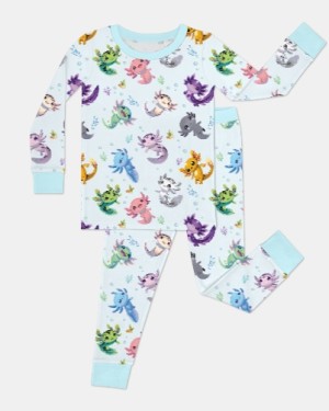 Custom Name I Love You Axolotl Bamboo Two-Piece Long Sleeve Pajama Set