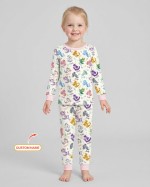 Custom Name I Love You Axolotl Bamboo Two-Piece Long Sleeve Pajama Set