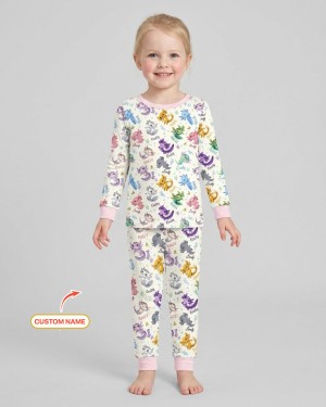 Custom Name I Love You Axolotl Bamboo Two-Piece Long Sleeve Pajama Set