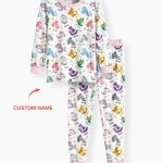 Custom Name I Love You Axolotl Bamboo Two-Piece Long Sleeve Pajama Set