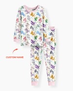 Custom Name I Love You Axolotl Bamboo Two-Piece Long Sleeve Pajama Set