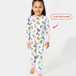 Custom Name I Love You Axolotl Bamboo Two-Piece Long Sleeve Pajama Set