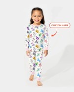 Custom Name I Love You Axolotl Bamboo Two-Piece Long Sleeve Pajama Set