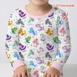 Custom Name I Love You Axolotl Bamboo Two-Piece Long Sleeve Pajama Set