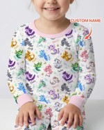 Custom Name I Love You Axolotl Bamboo Two-Piece Long Sleeve Pajama Set