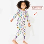 Custom Name I Love You Axolotl Bamboo Two-Piece Long Sleeve Pajama Set