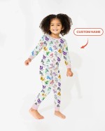 Custom Name I Love You Axolotl Bamboo Two-Piece Long Sleeve Pajama Set