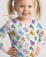 Custom Name I Love You Axolotl Bamboo Two-Piece Long Sleeve Pajama Set
