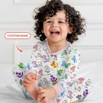 Custom Name I Love You Axolotl Bamboo Two-Piece Long Sleeve Pajama Set
