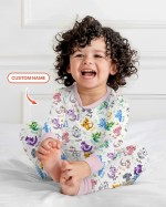 Custom Name I Love You Axolotl Bamboo Two-Piece Long Sleeve Pajama Set