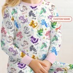 Custom Name I Love You Axolotl Bamboo Two-Piece Long Sleeve Pajama Set