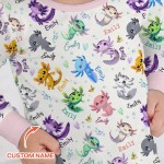 Custom Name I Love You Axolotl Bamboo Two-Piece Long Sleeve Pajama Set