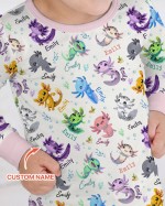 Custom Name I Love You Axolotl Bamboo Two-Piece Long Sleeve Pajama Set