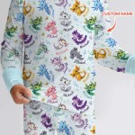 Custom Name I Love You Axolotl Bamboo Two-Piece Long Sleeve Pajama Set