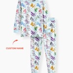 Custom Name I Love You Axolotl Bamboo Two-Piece Long Sleeve Pajama Set