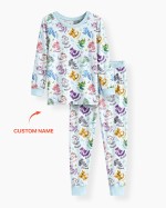 Custom Name I Love You Axolotl Bamboo Two-Piece Long Sleeve Pajama Set