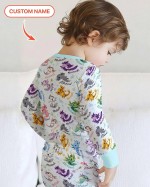 Custom Name I Love You Axolotl Bamboo Two-Piece Long Sleeve Pajama Set