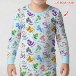 Custom Name I Love You Axolotl Bamboo Two-Piece Long Sleeve Pajama Set