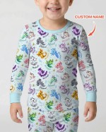 Custom Name I Love You Axolotl Bamboo Two-Piece Long Sleeve Pajama Set