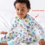 Custom Name I Love You Axolotl Bamboo Two-Piece Long Sleeve Pajama Set