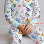 Custom Name I Love You Axolotl Bamboo Two-Piece Long Sleeve Pajama Set