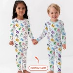 Custom Name I Love You Axolotl Bamboo Two-Piece Long Sleeve Pajama Set