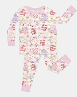 Custom Name Little Lamb God Says I Am Long Sleeve Pajama Set