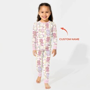 Custom Name Little Lamb God Says I Am Long Sleeve Pajama Set