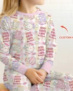Custom Name Little Lamb God Says I Am Long Sleeve Pajama Set