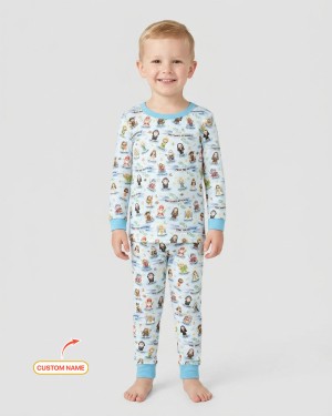 Custom Name Holy Saints of Heaven Bamboo Two-Piece Long Sleeve Pajama Set