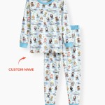 Custom Name Holy Saints of Heaven Bamboo Two-Piece Long Sleeve Pajama Set