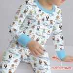 Custom Name Holy Saints of Heaven Bamboo Two-Piece Long Sleeve Pajama Set