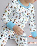 Custom Name Holy Saints of Heaven Bamboo Two-Piece Long Sleeve Pajama Set