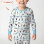 Custom Name Holy Saints of Heaven Bamboo Two-Piece Long Sleeve Pajama Set