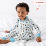 Custom Name Holy Saints of Heaven Bamboo Two-Piece Long Sleeve Pajama Set