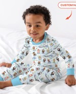 Custom Name Holy Saints of Heaven Bamboo Two-Piece Long Sleeve Pajama Set