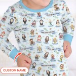 Custom Name Holy Saints of Heaven Bamboo Two-Piece Long Sleeve Pajama Set