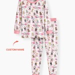 Custom Name Holy Saints of Heaven Bamboo Two-Piece Long Sleeve Pajama Set