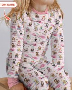 Custom Name Holy Saints of Heaven Bamboo Two-Piece Long Sleeve Pajama Set