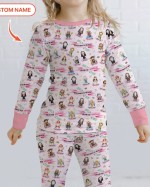 Custom Name Holy Saints of Heaven Bamboo Two-Piece Long Sleeve Pajama Set