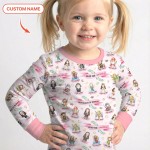 Custom Name Holy Saints of Heaven Bamboo Two-Piece Long Sleeve Pajama Set