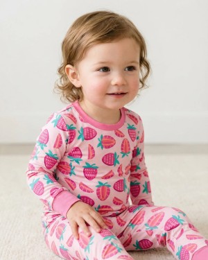 Sweet Strawberries Bamboo Two-Piece Pajama Set
