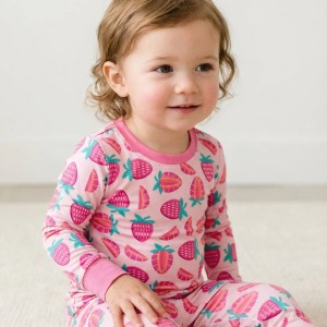 Sweet Strawberries Bamboo Two-Piece Pajama Set