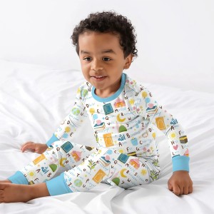 Islamic Alphabet Bamboo Two-Piece Long Sleeve Pajama Set