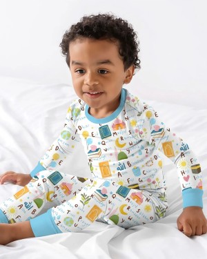 Islamic Alphabet Bamboo Two-Piece Long Sleeve Pajama Set