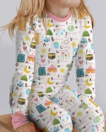 Islamic Alphabet Bamboo Two-Piece Long Sleeve Pajama Set