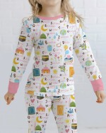 Islamic Alphabet Bamboo Two-Piece Long Sleeve Pajama Set